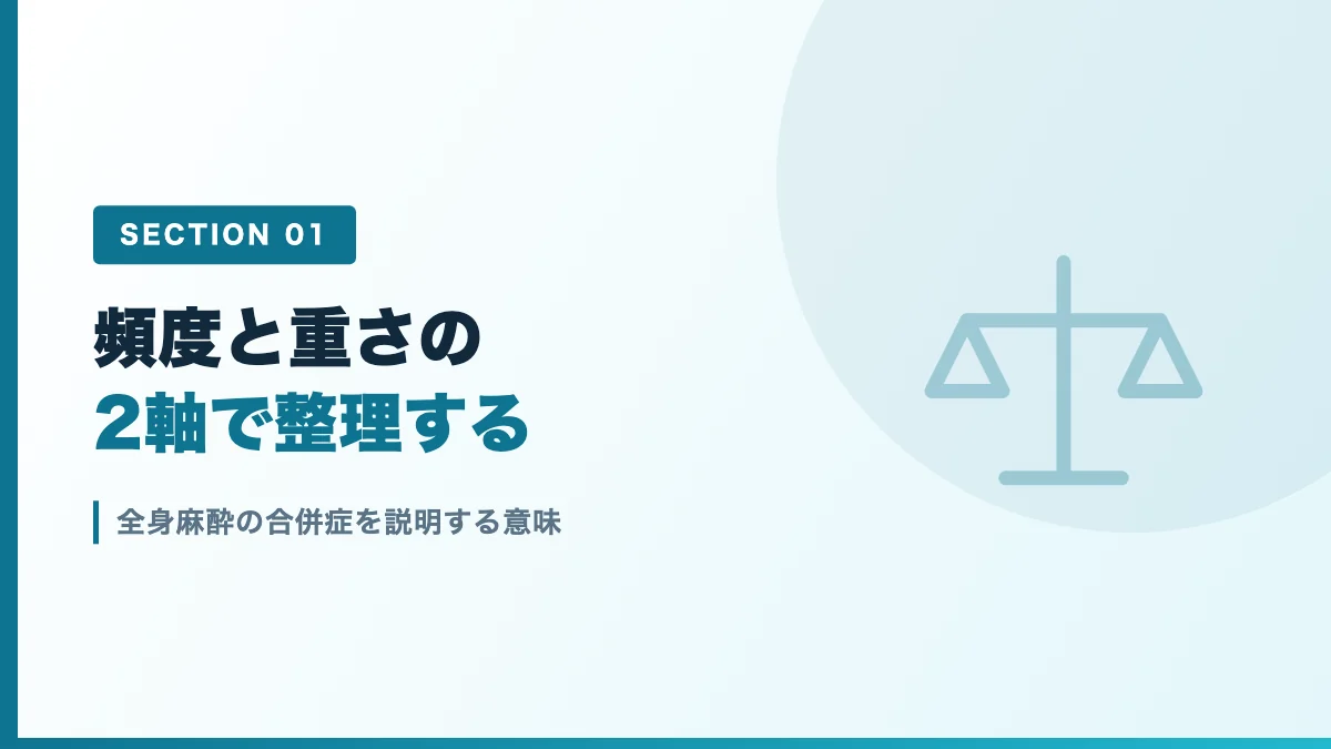 全身麻酔の合併症を説明する意味を表すバナー画像