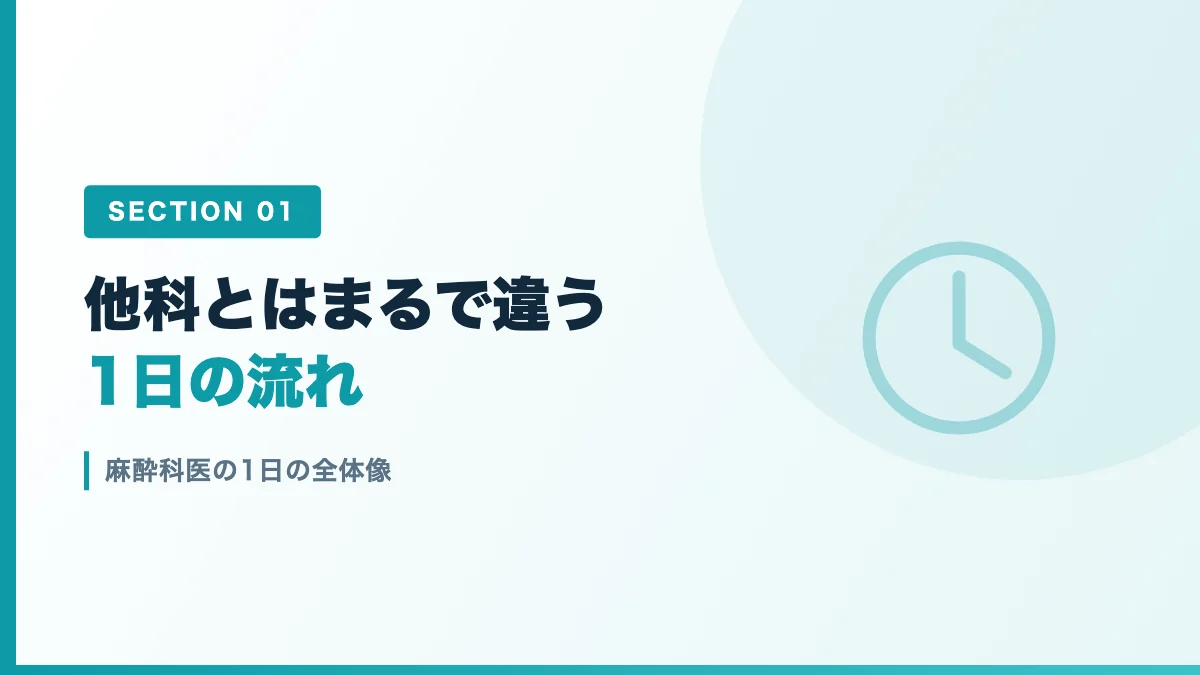麻酔科医の1日の全体像を表すバナー画像