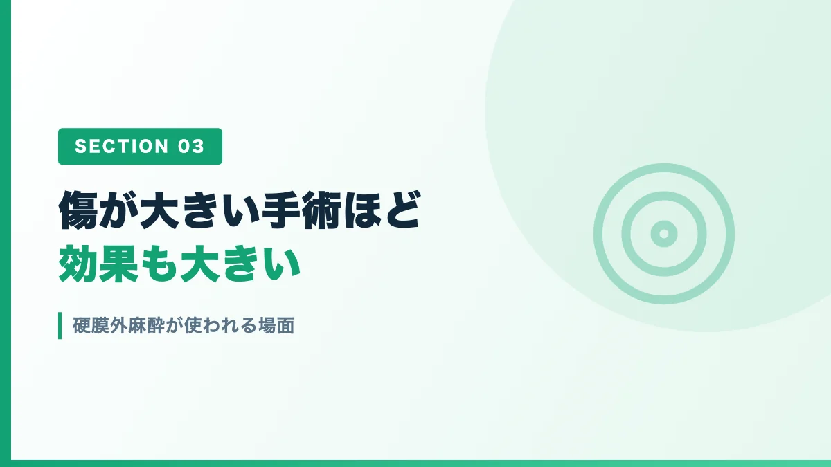 硬膜外麻酔が使われる手術や無痛分娩を表すバナー画像