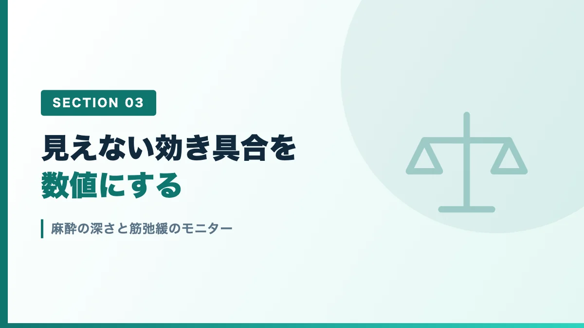 麻酔の深さと筋弛緩のモニターを表すバナー画像