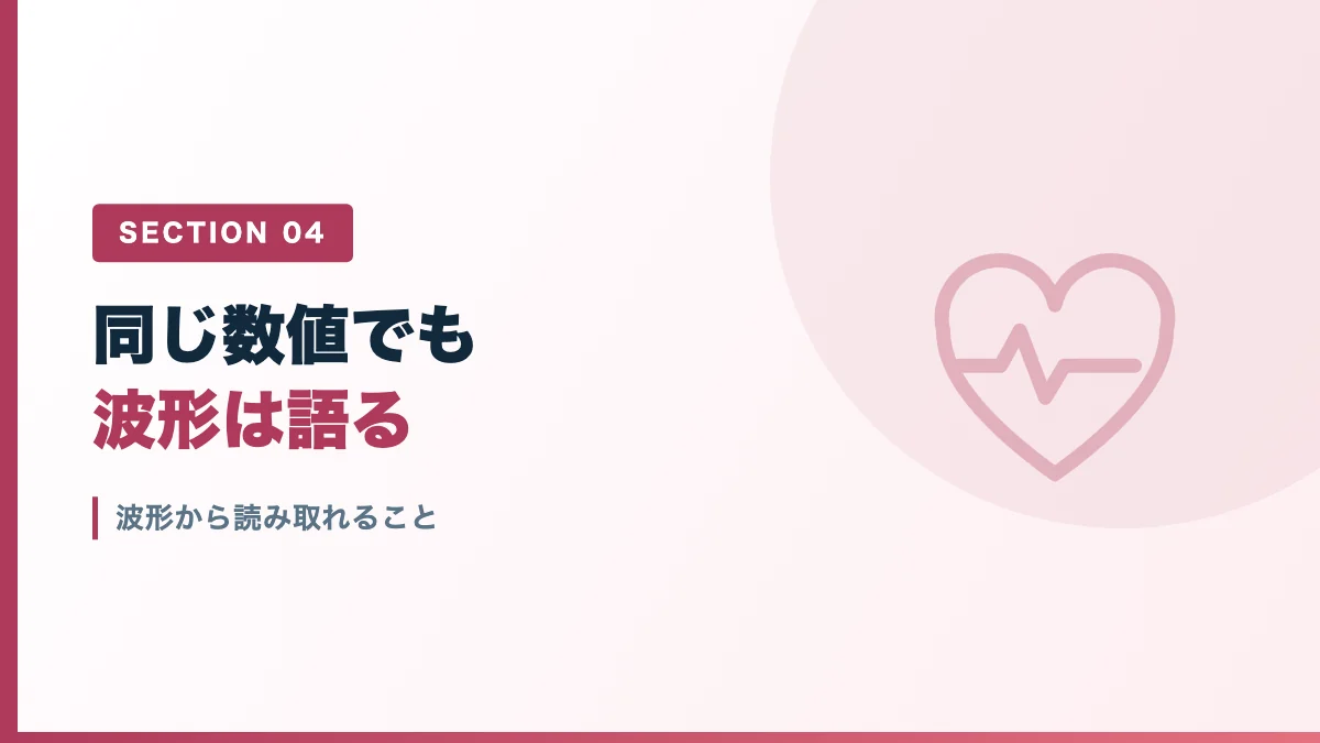 モニターの波形から読み取れることを表すバナー画像