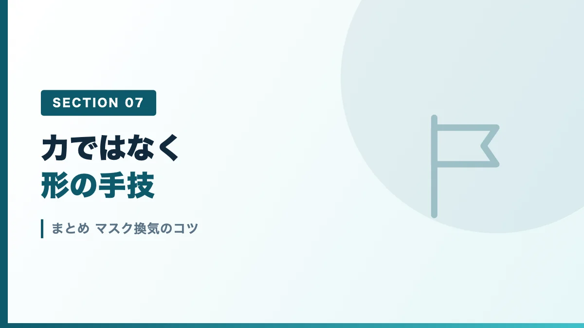 マスク換気のコツのまとめを表すバナー画像