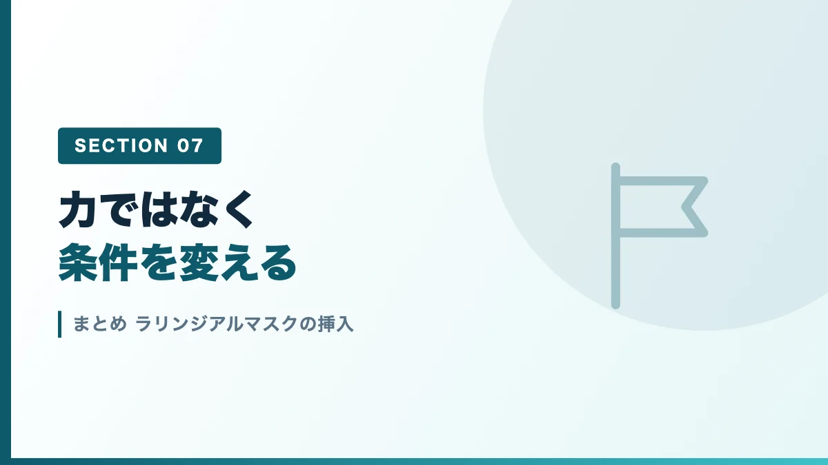 ラリンジアルマスクの挿入のまとめを表すバナー画像