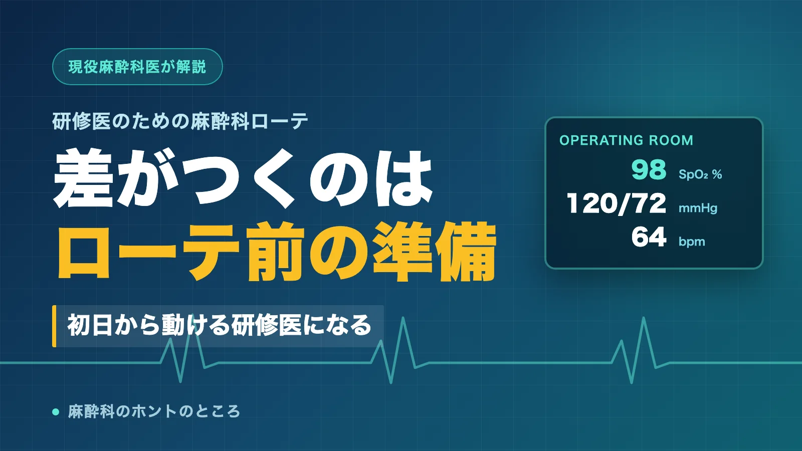 麻酔科ローテを控えた研修医に向けたローテ前の準備を解説するアイキャッチ画像