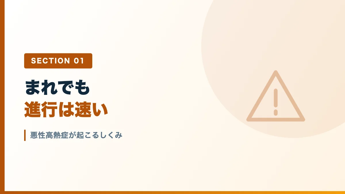 悪性高熱症が起こるしくみを表すバナー画像