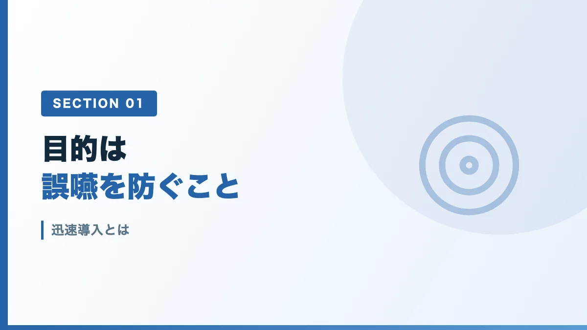 迅速導入とは何かを表すバナー画像