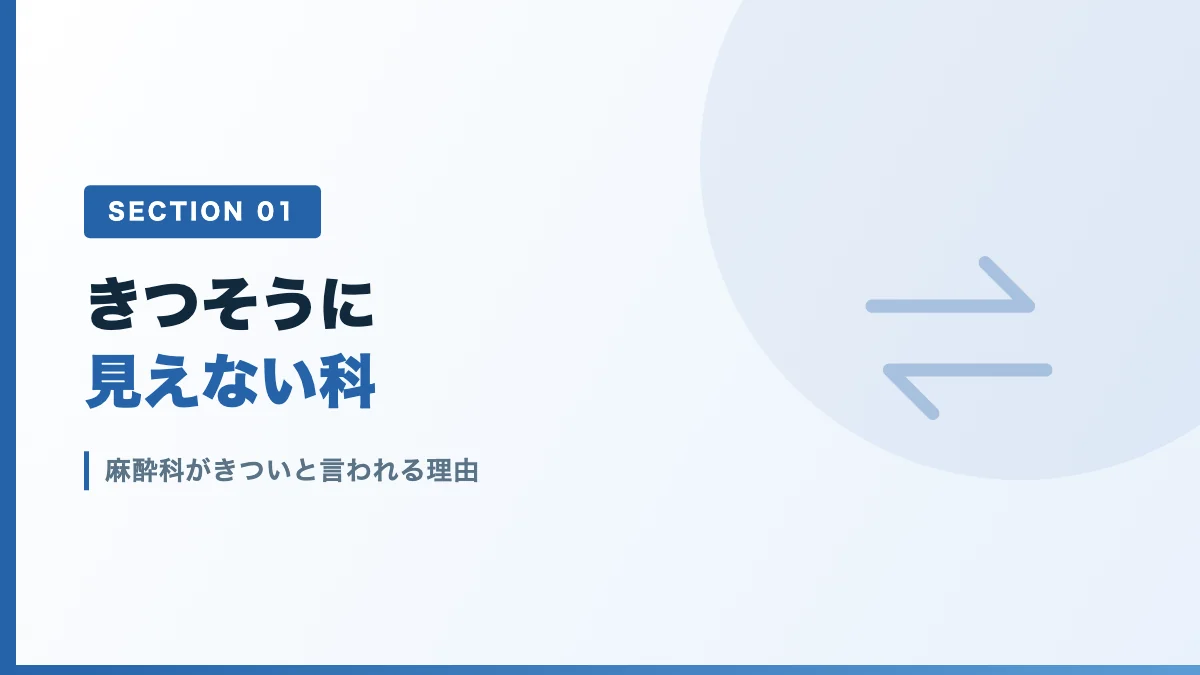 麻酔科がきついと言われる理由を表すバナー画像