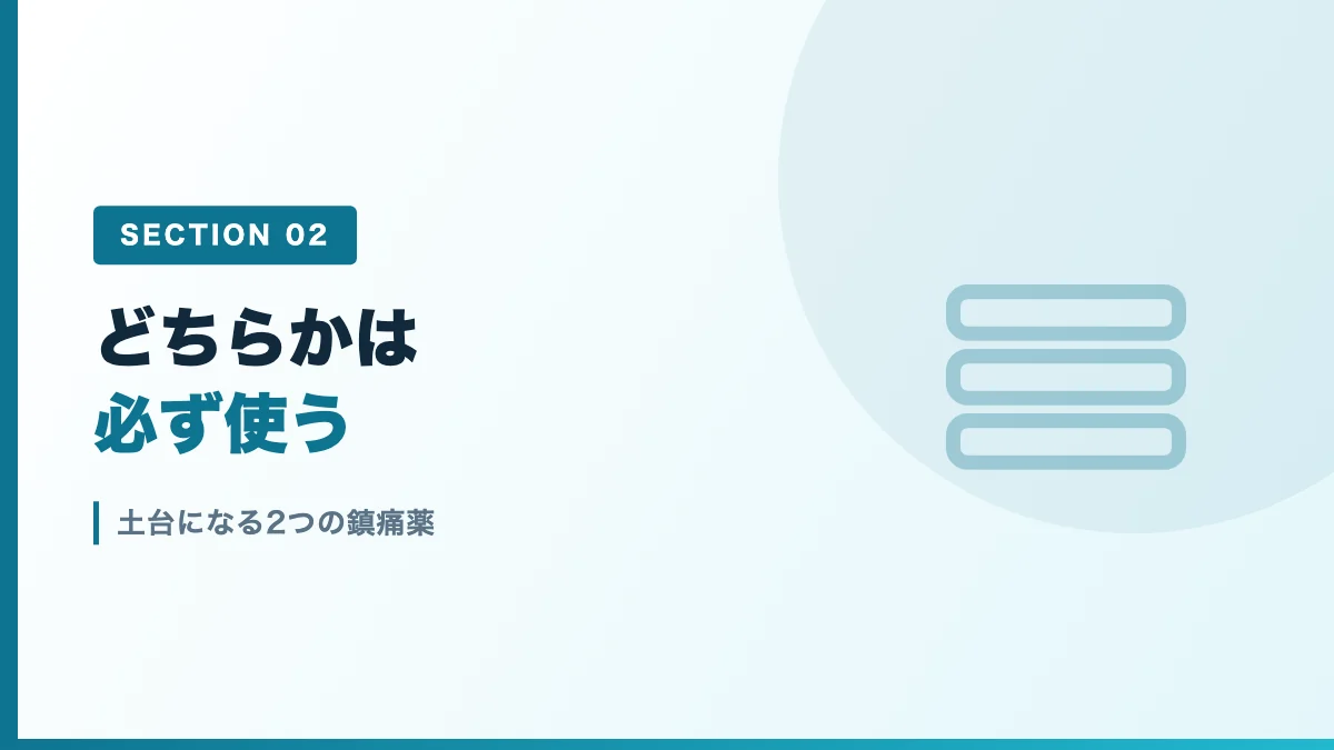 土台になる2つの鎮痛薬を表すバナー画像