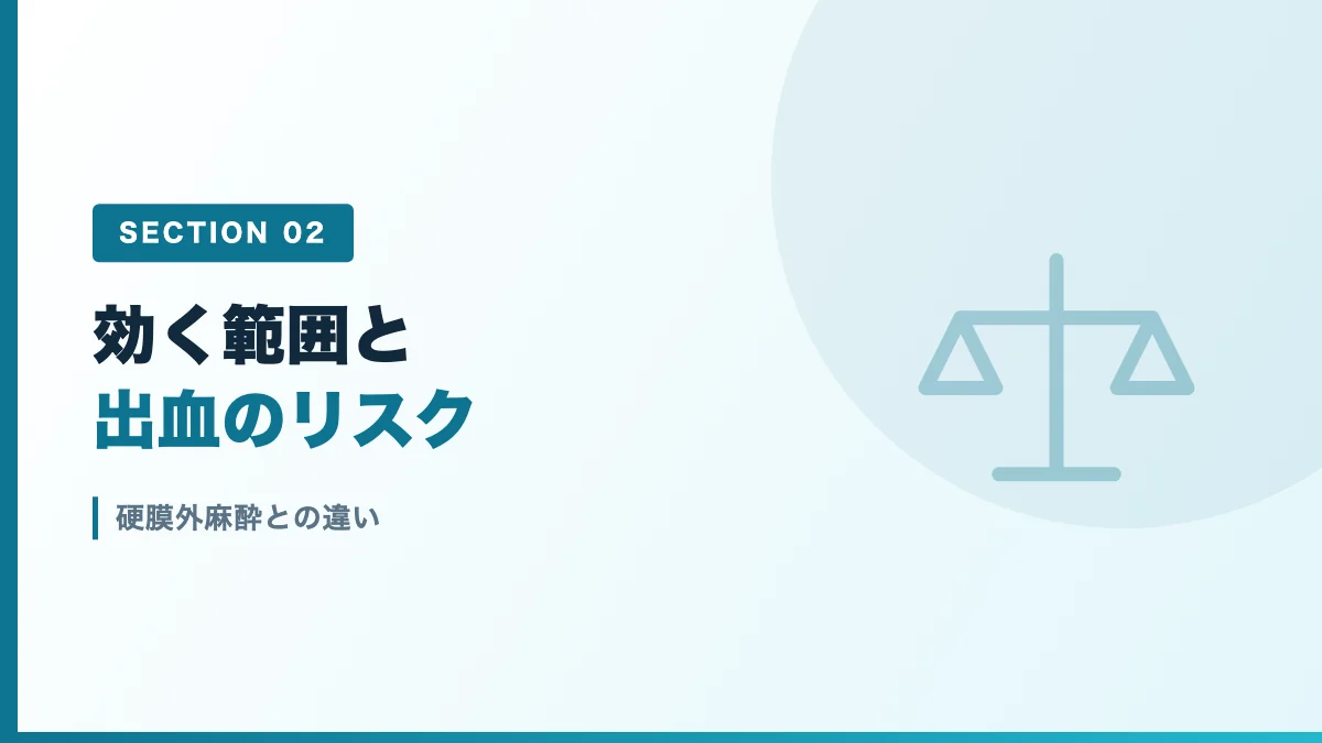 末梢神経ブロックと硬膜外麻酔の違いを表すバナー画像