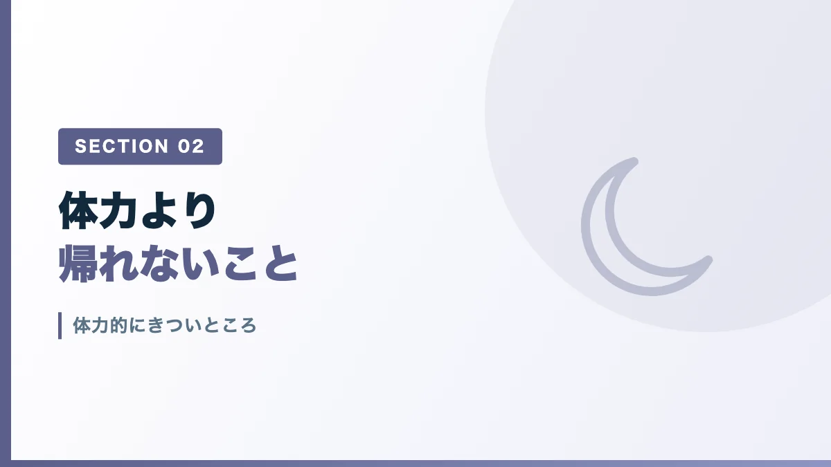 体力的にきついところを表すバナー画像