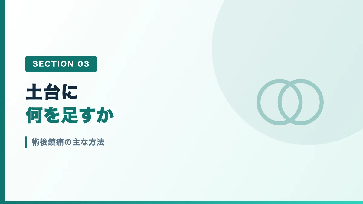 術後鎮痛の主な方法を表すバナー画像