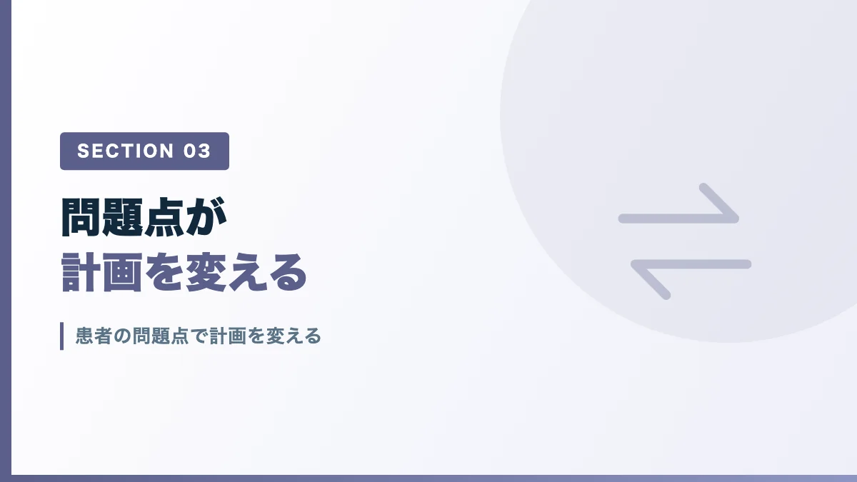 患者の問題点で麻酔計画を変えることを表すバナー画像
