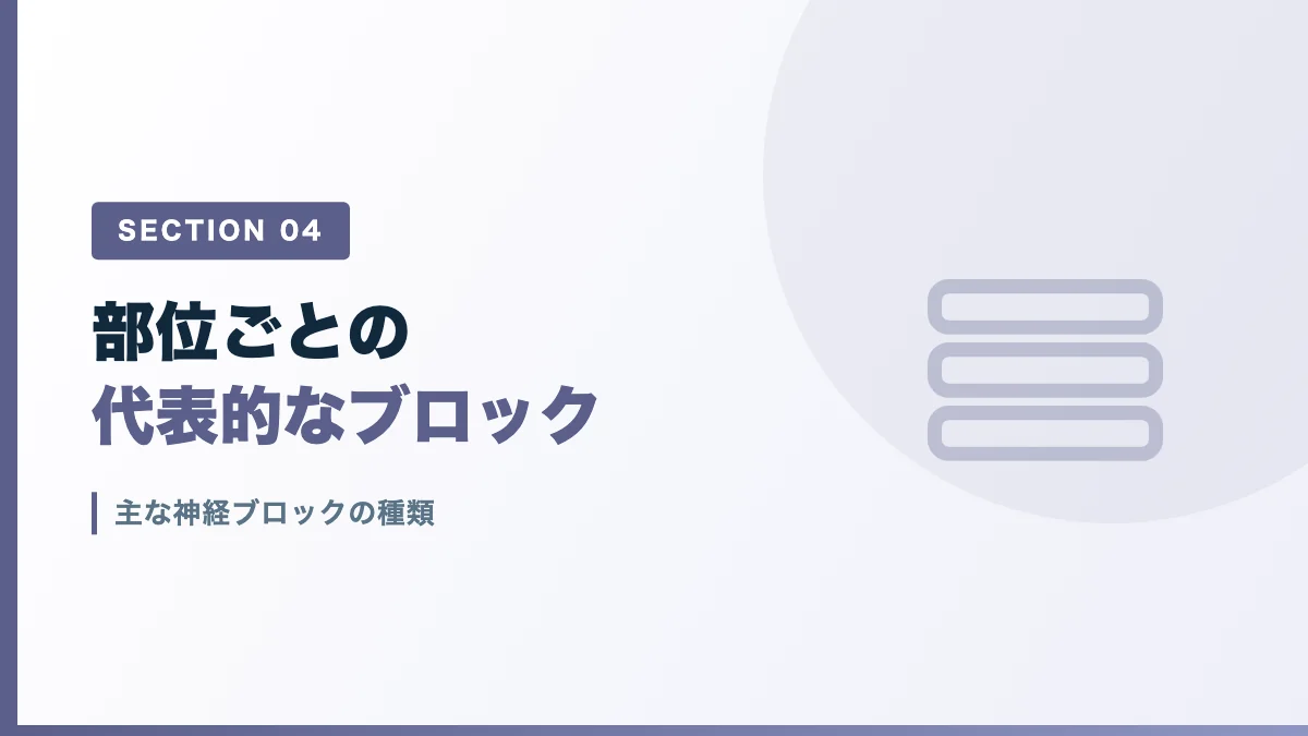 主な神経ブロックの種類を表すバナー画像