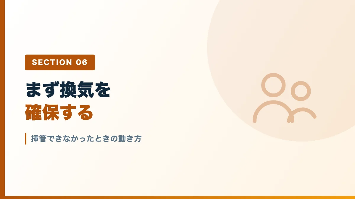 迅速導入で挿管できなかったときの動き方を表すバナー画像