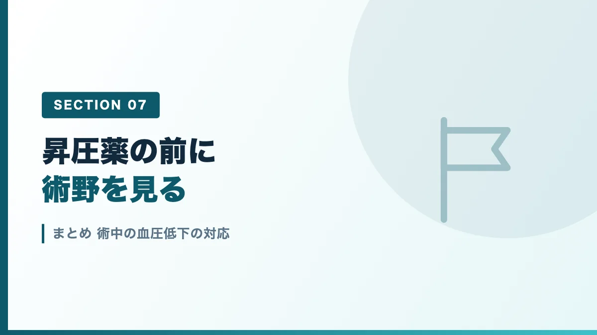 術中の血圧低下の対応のまとめを表すバナー画像