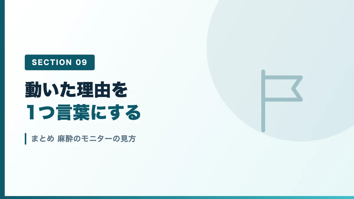 麻酔のモニターの見方のまとめを表すバナー画像
